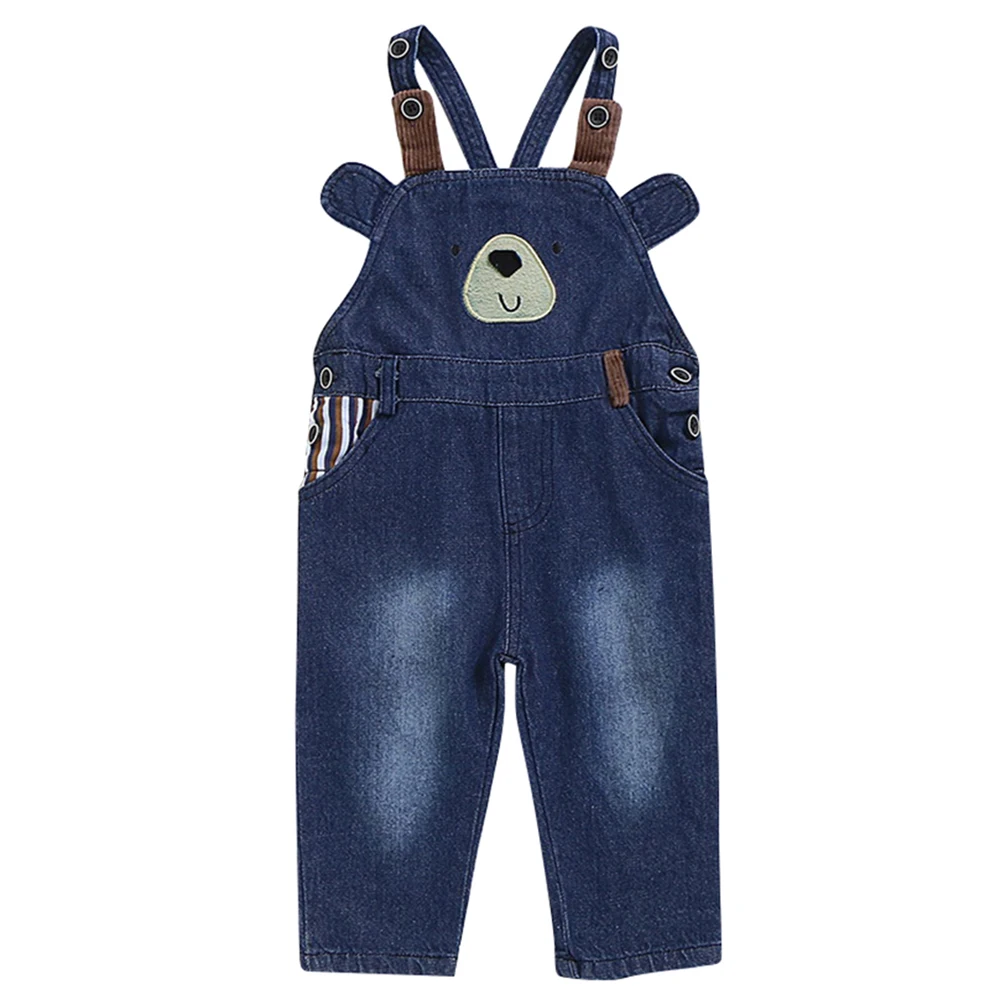 Denim Blue 80cm Комбинезон для мальчиков, детский джинсовый комбинезон, детские комбинезоны, джинсы, весенне-осенние джинсы для мальчиков и девочек, штаны, верхняя одежда с карманами в ковбойском стиле, D30 - Цвет: Denim Blue 80cm
