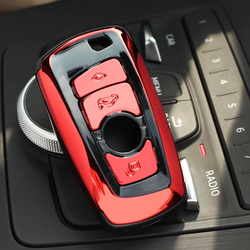 ABS Авто ключ оболочка Чехол Держатель с пряжкой брелок для BMW F07 F10 F11 F20 F25 F26 F30 - Название цвета: red shell