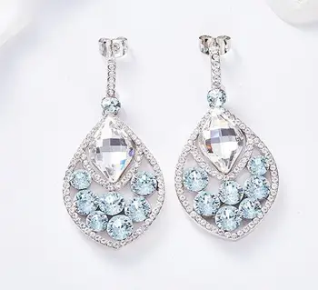 

UXN155 Gift temperament studs with Zircon Earrings S925 Silver Earrings