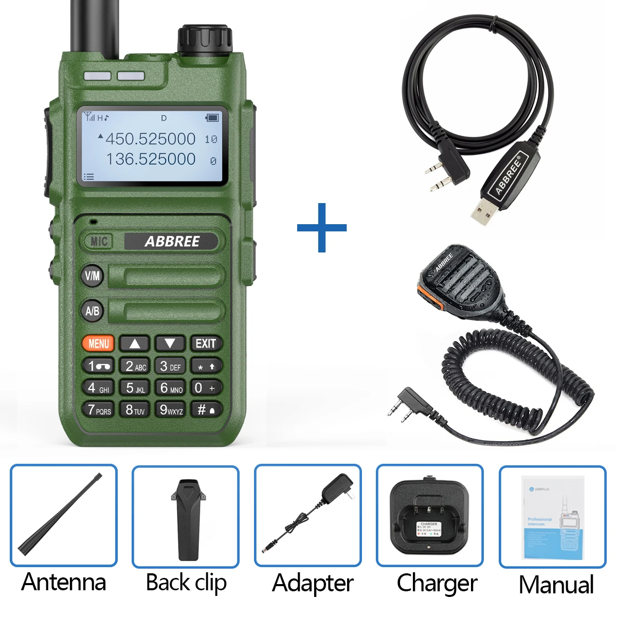 baofeng walkie talkie ABBREE AR-F5 Automatic Wireless Copy Frequency Walkie Talkie  Large LCD Display Upgrade Baofeng UV-5R Long Distance Radio baofeng walkie talkie Walkie Talkie