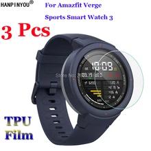 3 шт./партия для Xiaomi Huami Amazfit Verge Sports Smart Watch 3 мягкая защитная пленка TPU Защитная пленка для экрана(не закаленное стекло