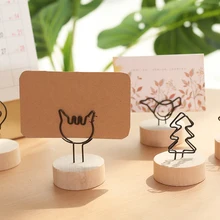 

Pictures Frame Creative Round Wooden Note Picture Table Holder Memo Name Card Pendant Holders Home Decoration Desktop Ornaments