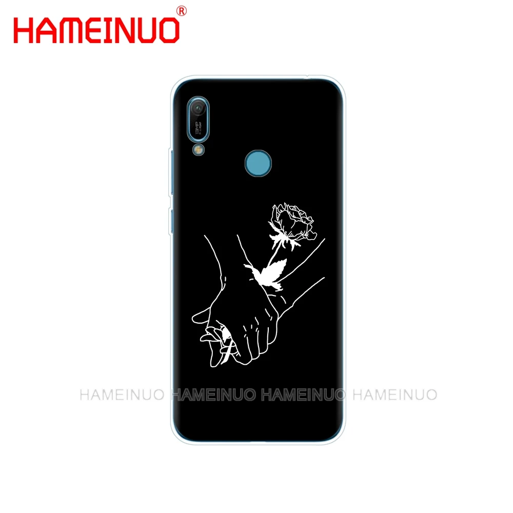 Силиконовый чехол для huawei Y5 Y6 Y7 Y9 PRO PRIME honor 8s 8a 20 LITE PRO 10i view 20 V20 Love Heart Flower Rose Girl - Цвет: 43407