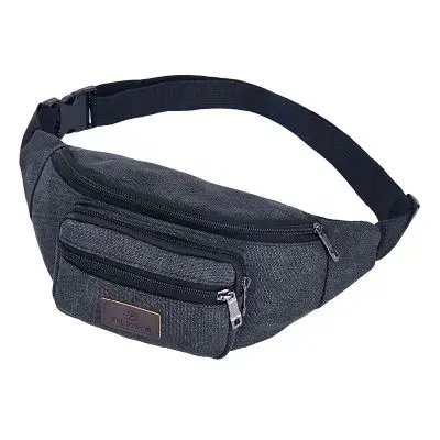 Для мужчин полотняная поясная сумка спортивная сумка-мессенджер через плечо сумка кошелек поясная сумка для путешествий Модный ранец партии кошелек высокого качества, для походов дорожная сумка - Цвет: Черный