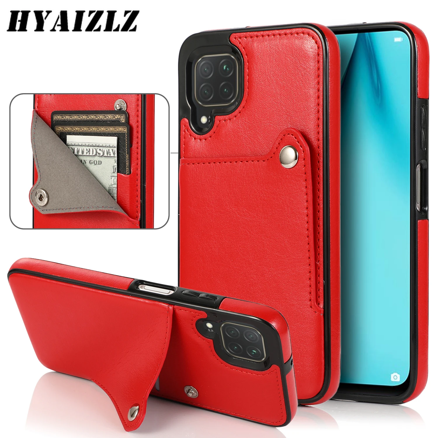 Leather Card Pocket Holder Phone Cases for Huawei P40 P30 Pro Mate 30 20 Lite Wallet Funda TPU Shockproof Protection Back Cover