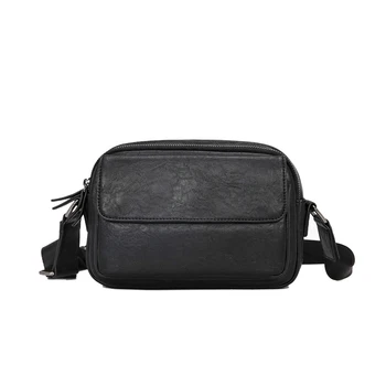 

New men summer mini messenger bag PU cross-body bag casual living flip bag