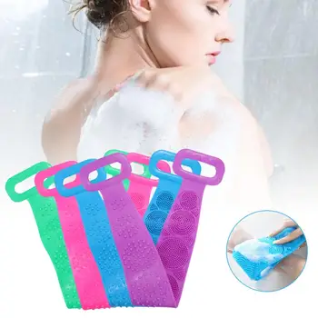 

Bath Shower Long Silicone Body Brush Bath Belt Exfoliating Back Brush Belt Wash Good Toughness Suitable For Different People