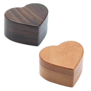 

2 Portable Ring Box Jewelry Storage Box Earring Jewelry Wooden Display Box Proposal Marriage Engagement Wedding Birthday Gift