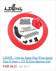 Lzone-температура 10 м/компл. провода свечей зажигания спирали Core 8,5 мм+ 12 В E-сердечник катушки зажигания для Chrysler Hemi про запас для Ford Dodge комплект