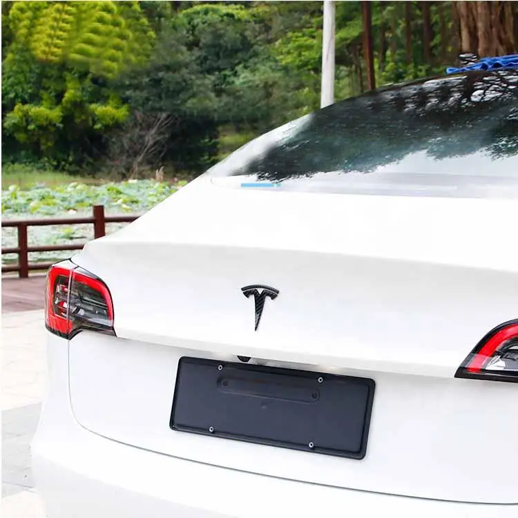 3D Автомобильная наклейка для Tesla модель 3/X/S ABS руль/Передняя и задняя наклейка из углеродного волокна для Tesla автомобильные аксессуары - Название цвета: 1pc Rear