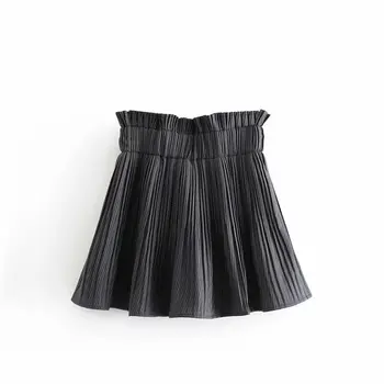

2020 Euro Women ruffles pleated mini skirt faldas mujer ladies retro elastic waist skirts QUN576