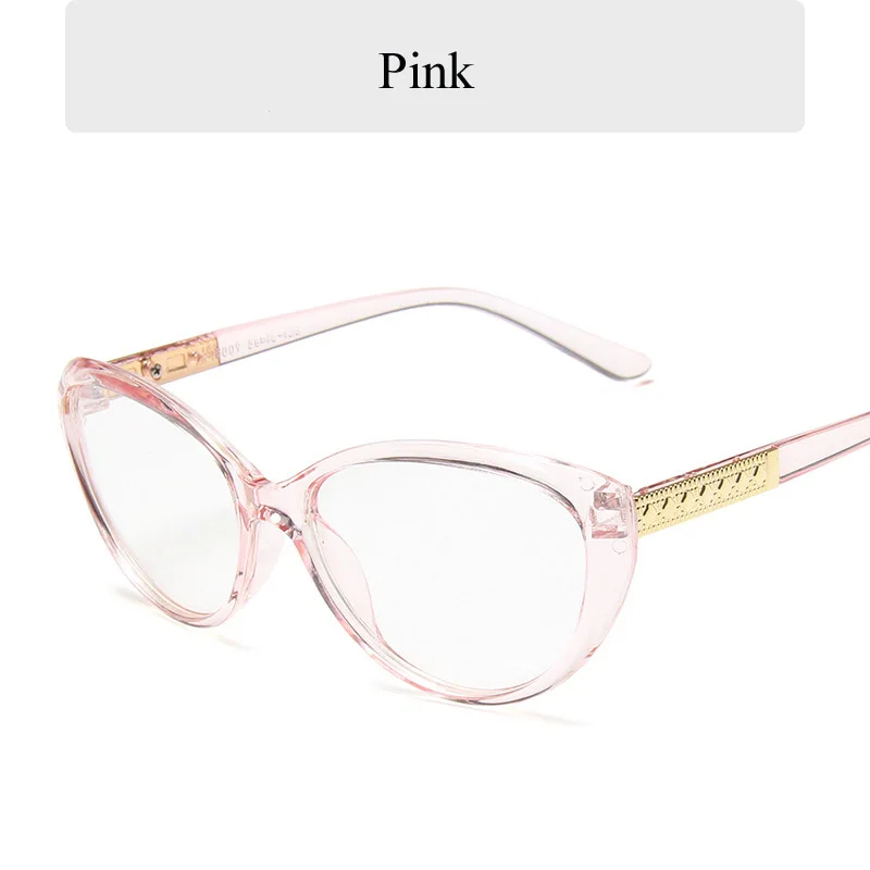 Модный кошачий глаз, анти-синий светильник, очки для женщин, роскошный бренд, прозрачные розовые прозрачные линзы, поддельные очки, оправа, компьютерные очки - Цвет оправы: pink