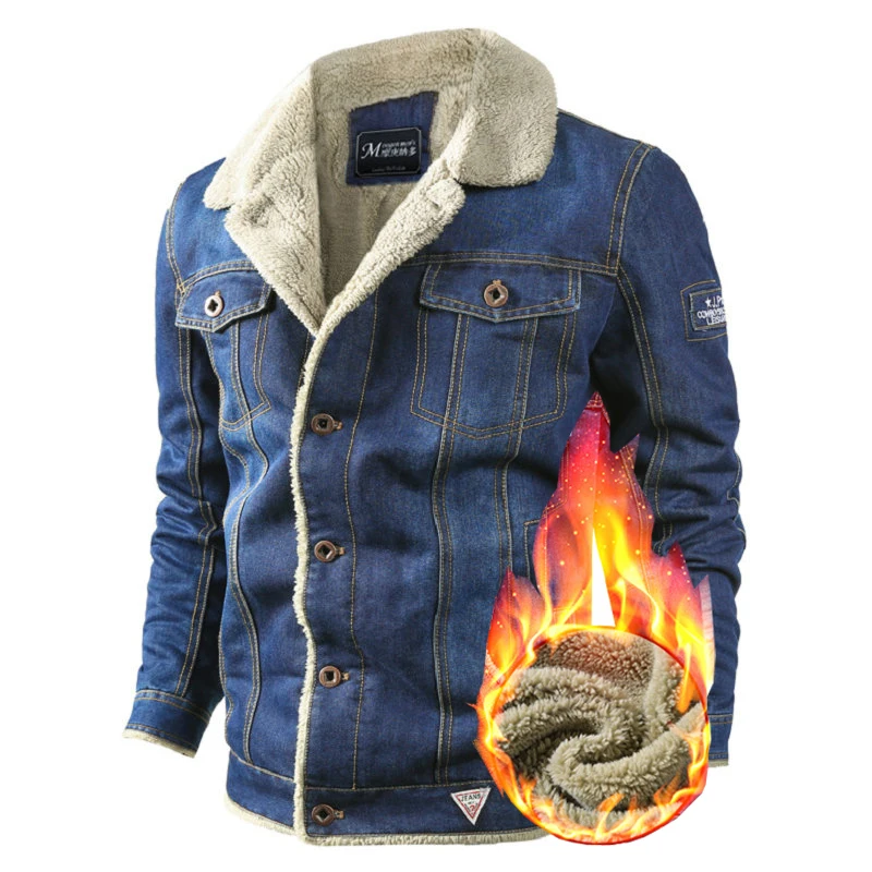 

Brand Denim Mens Jacket Autumn Winter Military Jeans Jacket Men Thick Warm Bomber Army Mens Jackets Coats Men Clothes