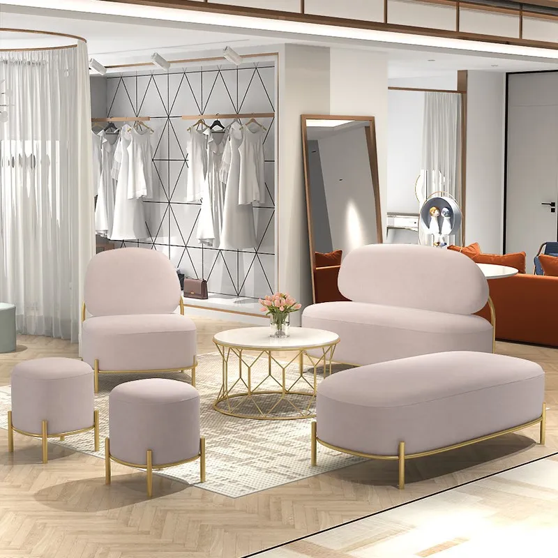 

Modern Minimalist Small Apartment Combination Sofa Pebbles Beauty Salon Clothing Store Rest Area Reception Negotiate Sofa Chair