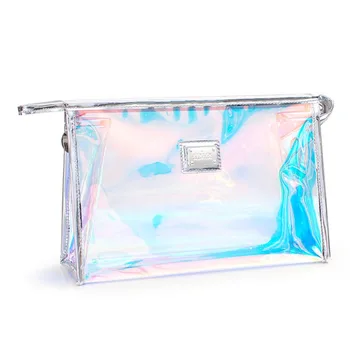 

Laser Makeup Bag Transparent Waterproof Wash Bag Large Capacity Portable Multi-Function PVC Transparent Magic Color Makeup Bag
