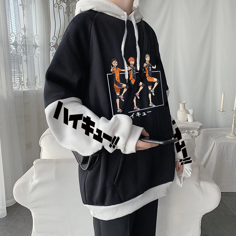 Haikyuu Anime Harajuku Hoodies Kawaii Karasun Volleyball Junior Yu
