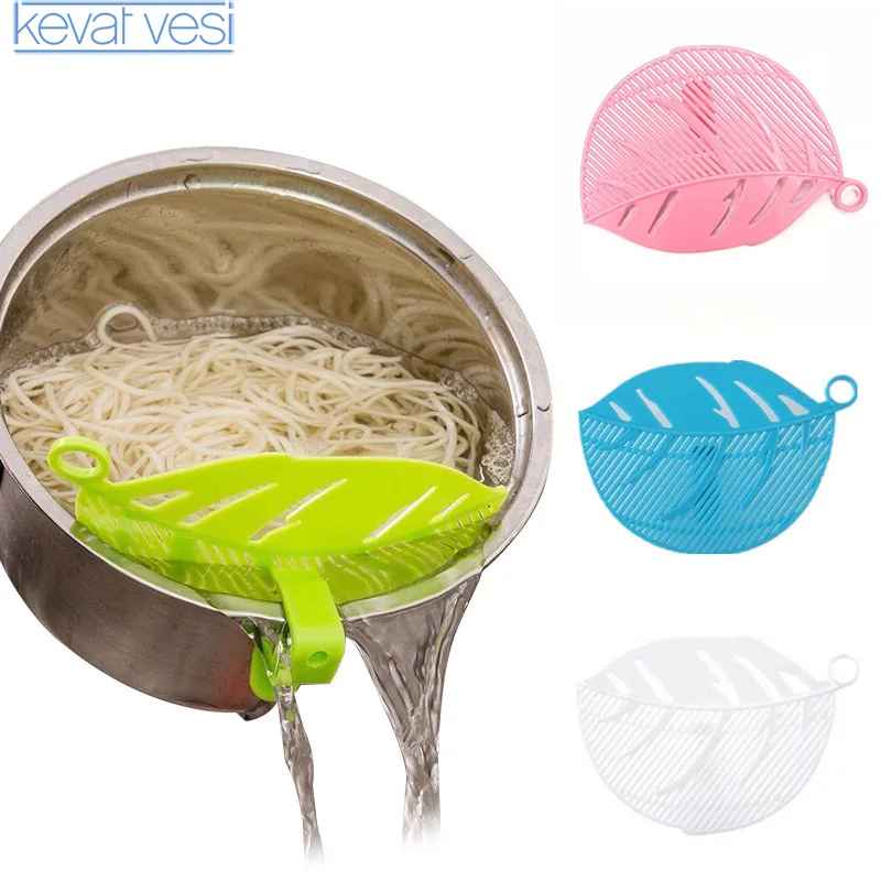 

Creative Rice Wash Sieve Home Beans Peas Washing Colander Leaf Shape Wash Noodles Baffle Sieve Filter Kitchen Gadgets