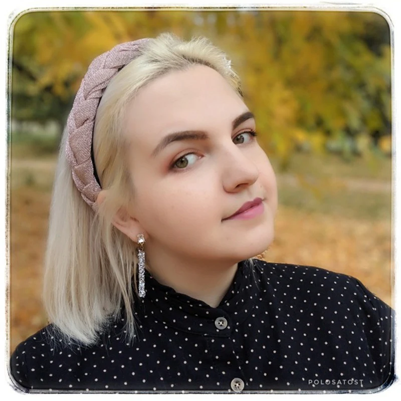AWAYTR Новая модная однотонная плетеная Мягкая повязка на голову для женщин, женская повязка на голову, головной убор для девочек, аксессуары для волос