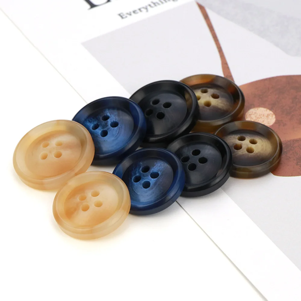 20pcs Round Resin Buttons for Sewing Scrapbook Clothing Handmade Decor 15-25mm A