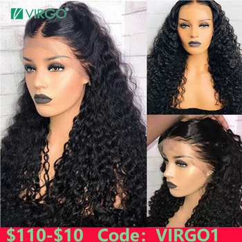

Virgo 360 Lace Frontal Wig Peruvian Water Wave Lace Front Human Hair Wigs With Baby Hair for Black Women 150% Density Remy Hair