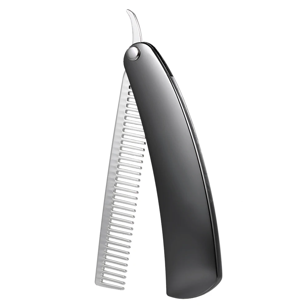

Men's Comb Beard Stainless Steel Shaping Tool Foldable Shaving Mini Pocket Comb Portable Male Beard Trim Mustache Brush