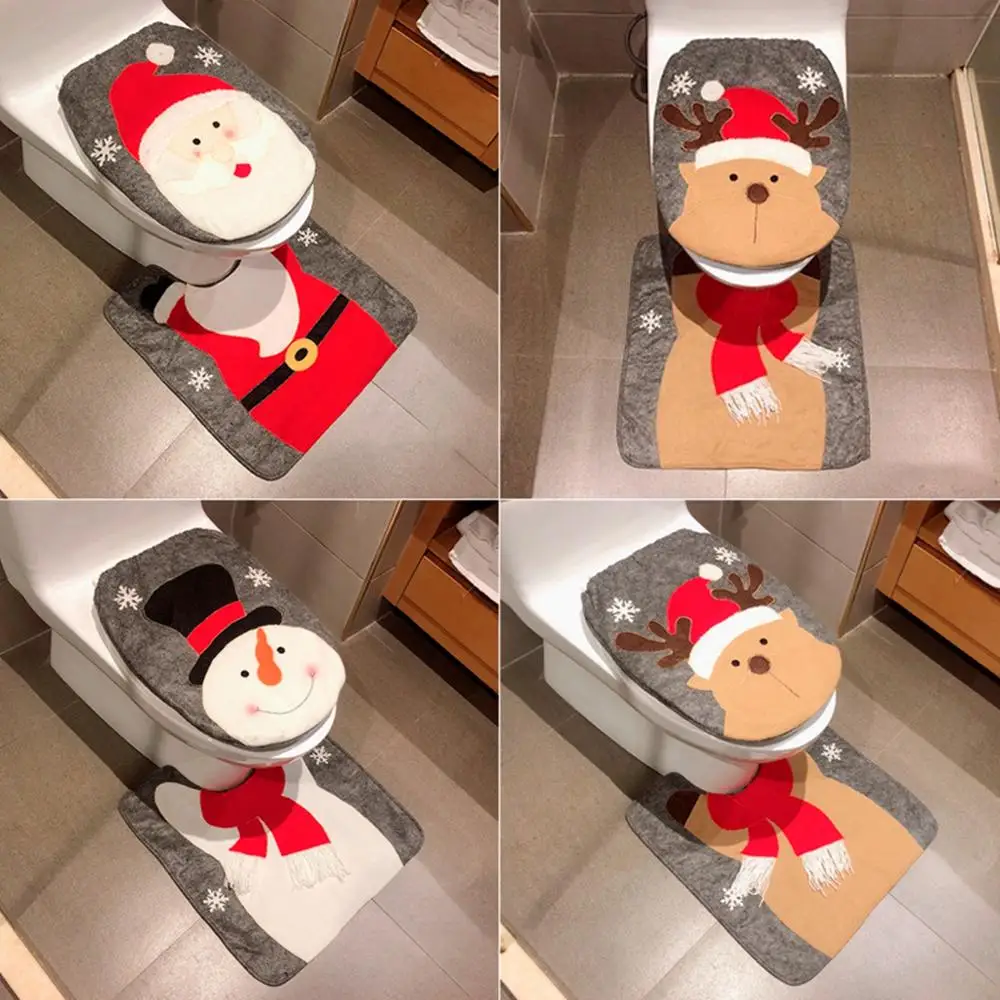 QIFU Santa Claus Toilet Seat Merry Christmas Decorations for Home Noel Navidad 2019 Happy New Year 2020 Cristmas Decor Xmas Deco