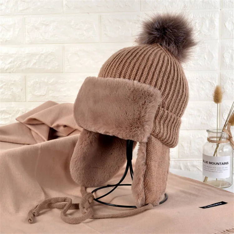 Winter Unisex Windproof Bomber Hats Cap Female Newest Fashion Thicken Plush Coldproof Beanies Hats Casual Earmuff Hat