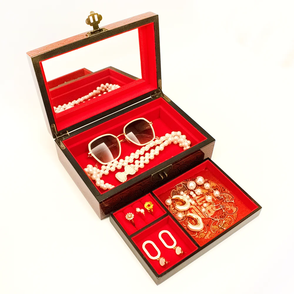 Handmade Wooden Jewelry Box of Chinese Classical Aesthetics