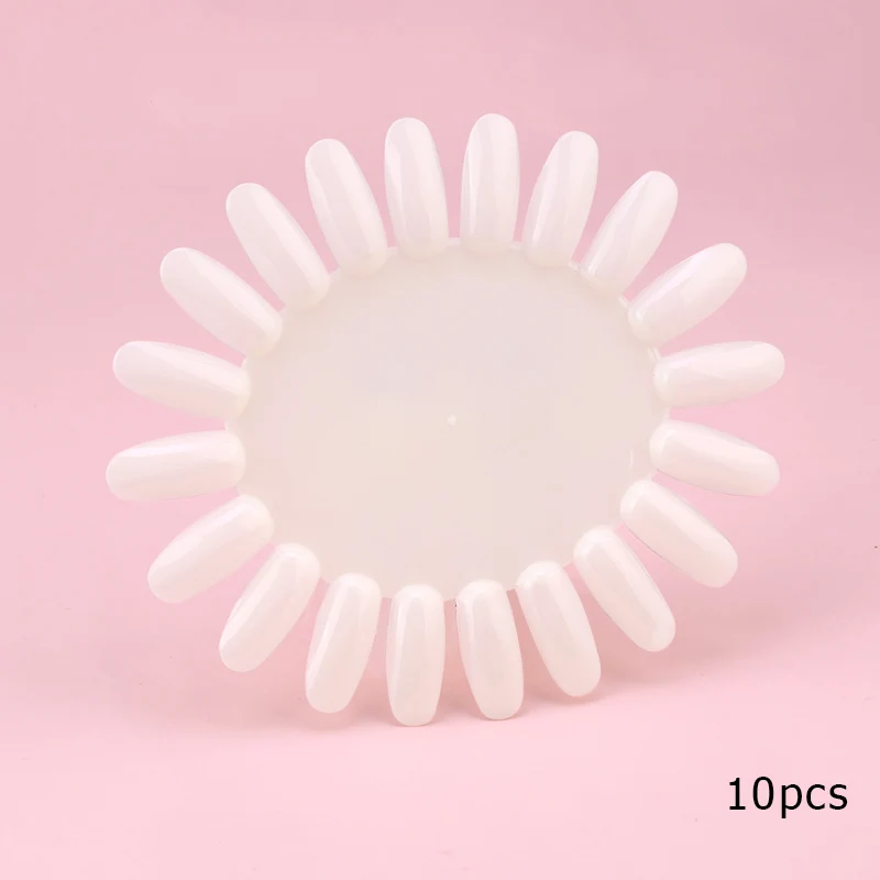 10 шт. накладные ногти цветные карты белый розовый прозрачный практика украшения для ногтей для маникюра Дисплей Инструмент - Цвет: White