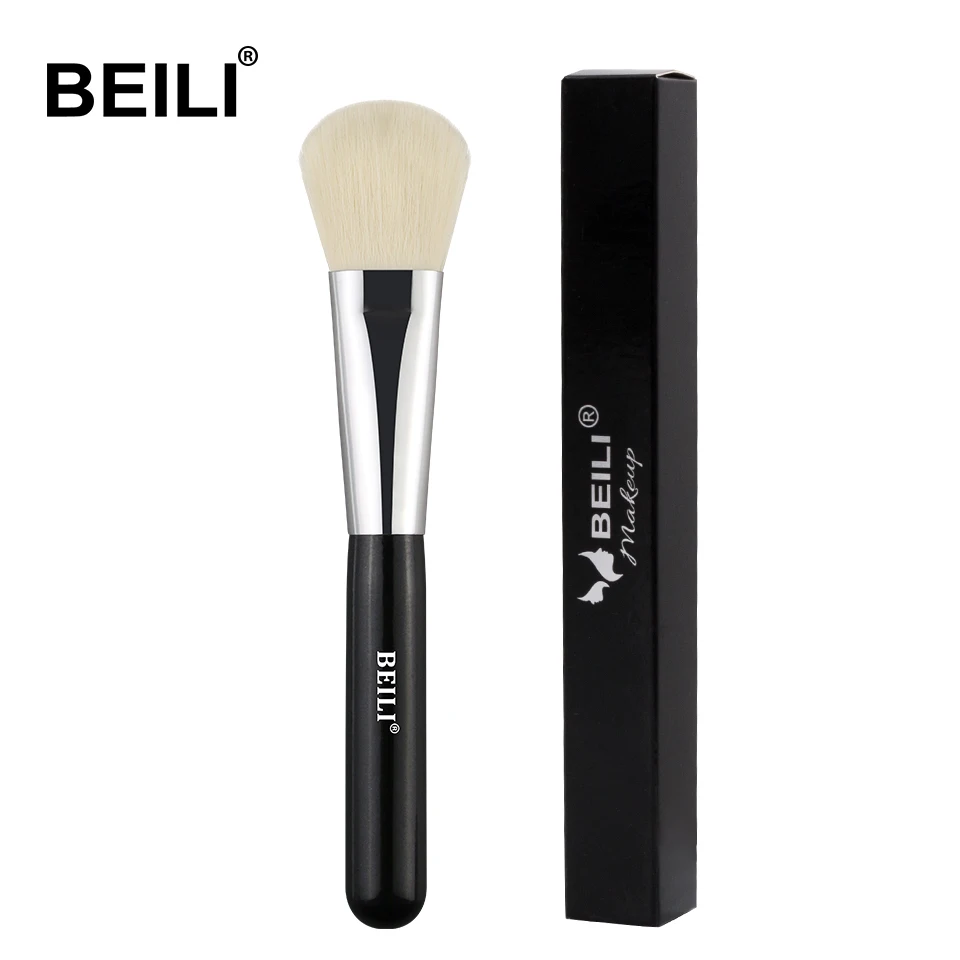 

BEILI 1Piece Black Synthetic Hair Blusher Powder Single Cosmetic Vegan Makeup Brushes