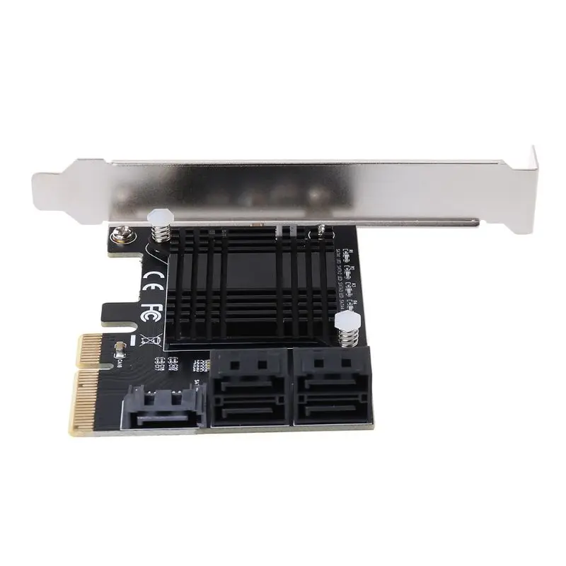 5 портов SATA Pci-E X4 Плата расширения контроллера для ПК с низкопрофильным кронштейном