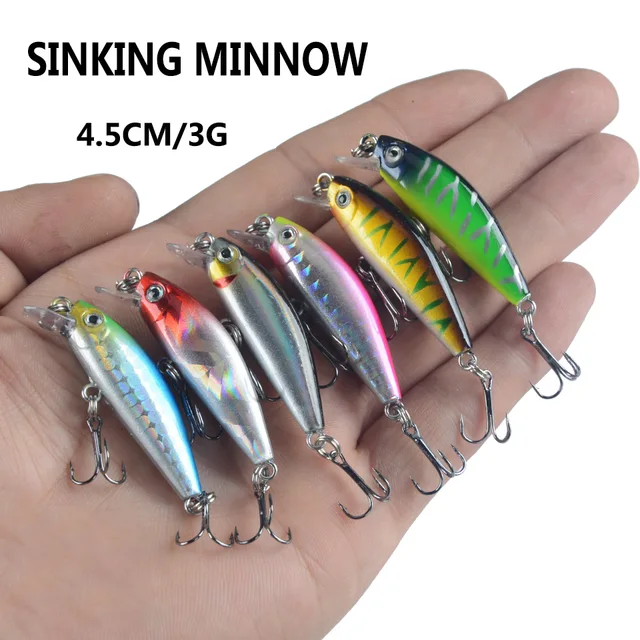 1Pcs 낚시 미끼 작은 미노 싱킹 인공 미끼 4.5cm 3g Wobblers Pesca 낚시 액세서리 Peche 잉어 낚시 태클