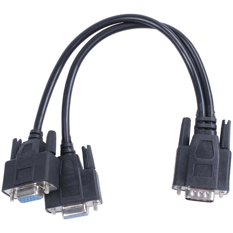 VGA 15 Pin типа «папа» для 2 разъемов «мама» Вилки компьютерный Соединительный кабель черный