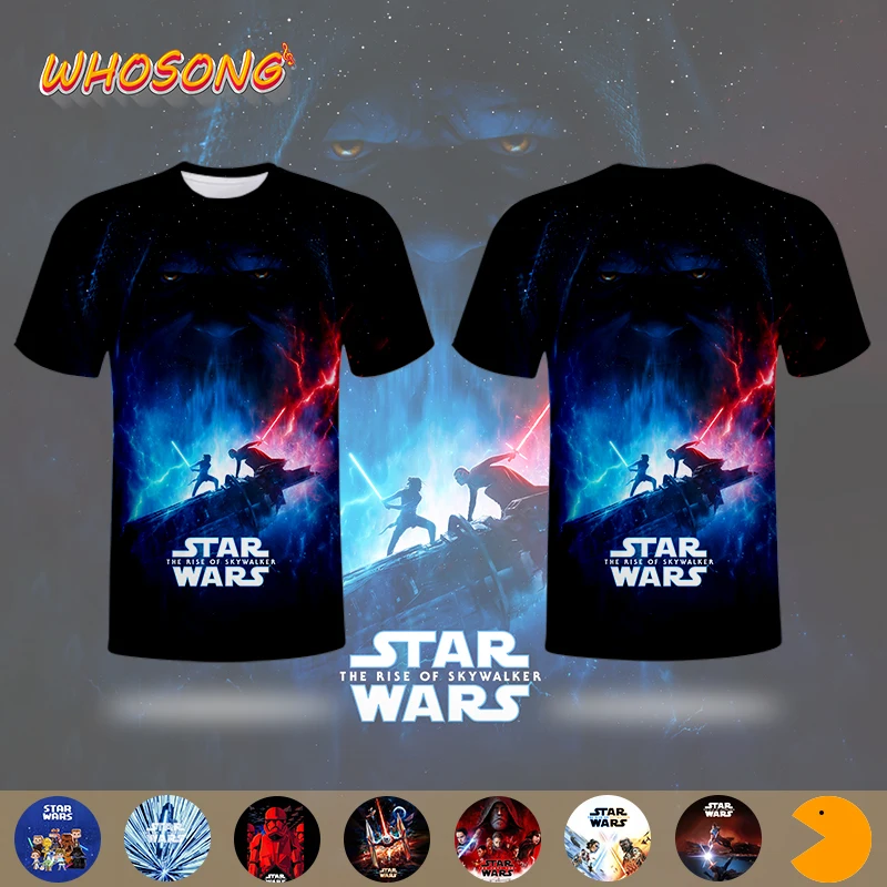 

2019 Super popular science fiction Hot sale Men T shirt WHOSONG Star Wars 9 3D T-shirt Cool modern Boys clothes Tops Tees