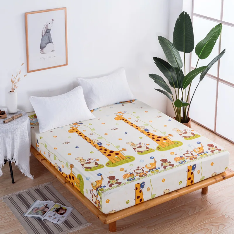 

15 Options Printing Bed Mattress Cover Waterproof Mattress Protector Pad Fitted Sheet Separated Water Bed Linens with Elastic