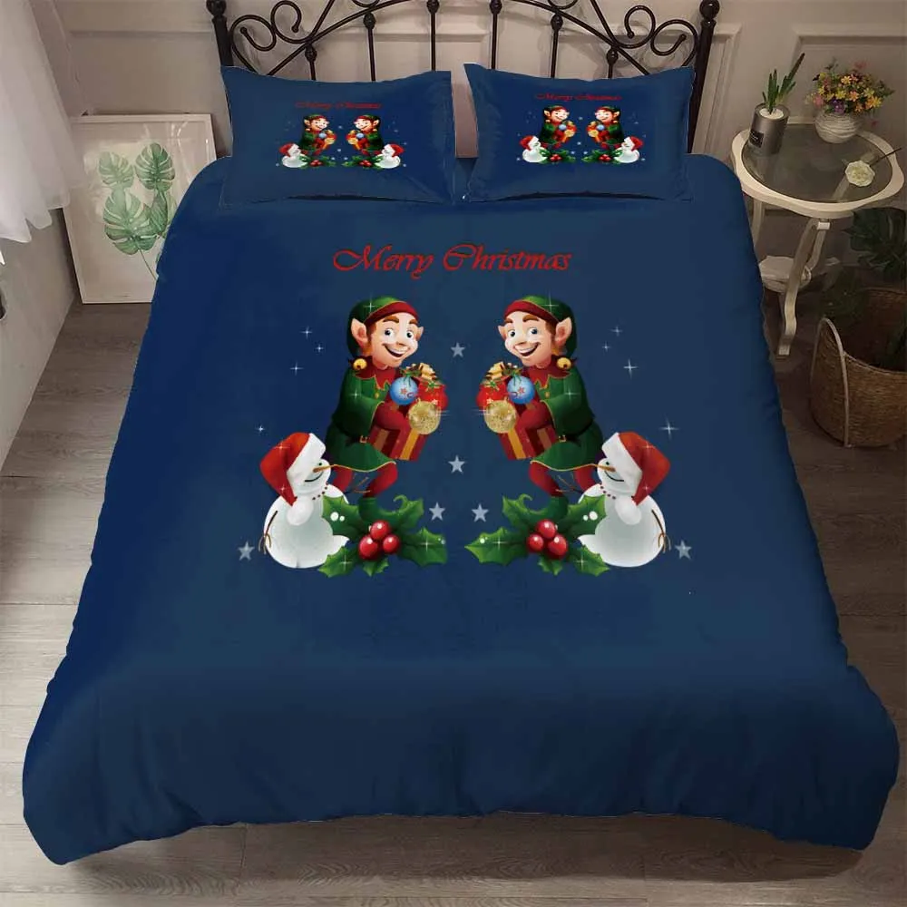 BEST.WENSD American Style Christmas Bedding Set AB Side Bed Set King Size Luxury Duvet Cover Set Home Bedding Women Bedclothes