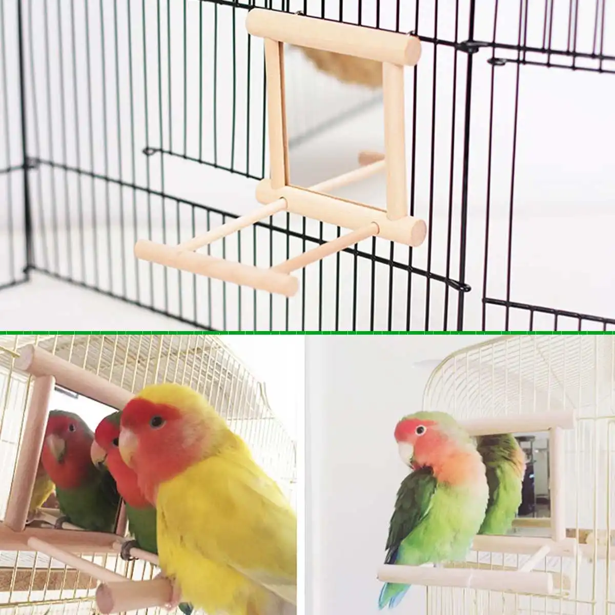 Деревянное домашнее животное зеркало-игрушка Fun Brid игрушка для попугаев игрушки для мелких птиц, попугаев домашние попугаи аксессуары для альпинизма