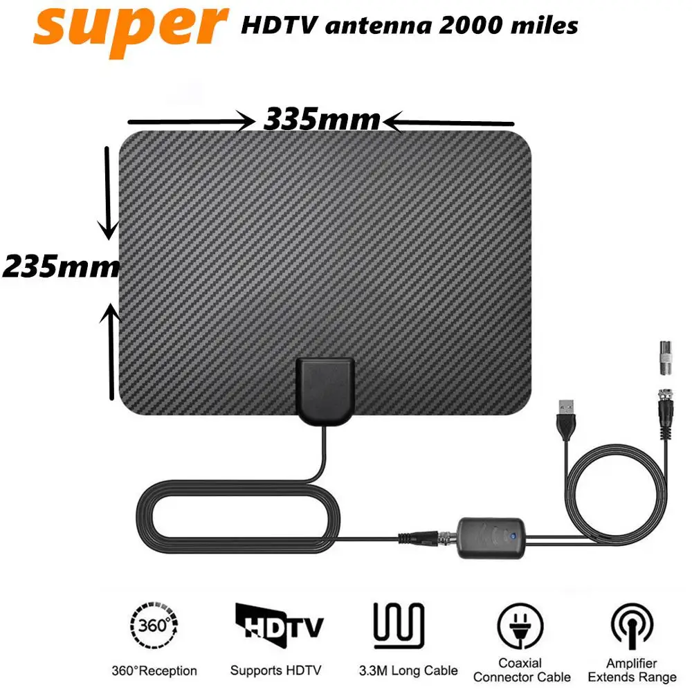 

2020 HDTV Antenna Satellite receiver indoor 2000 Miles antenna tv digital With Amplifier Radius Aerial clear Fox satellite dish