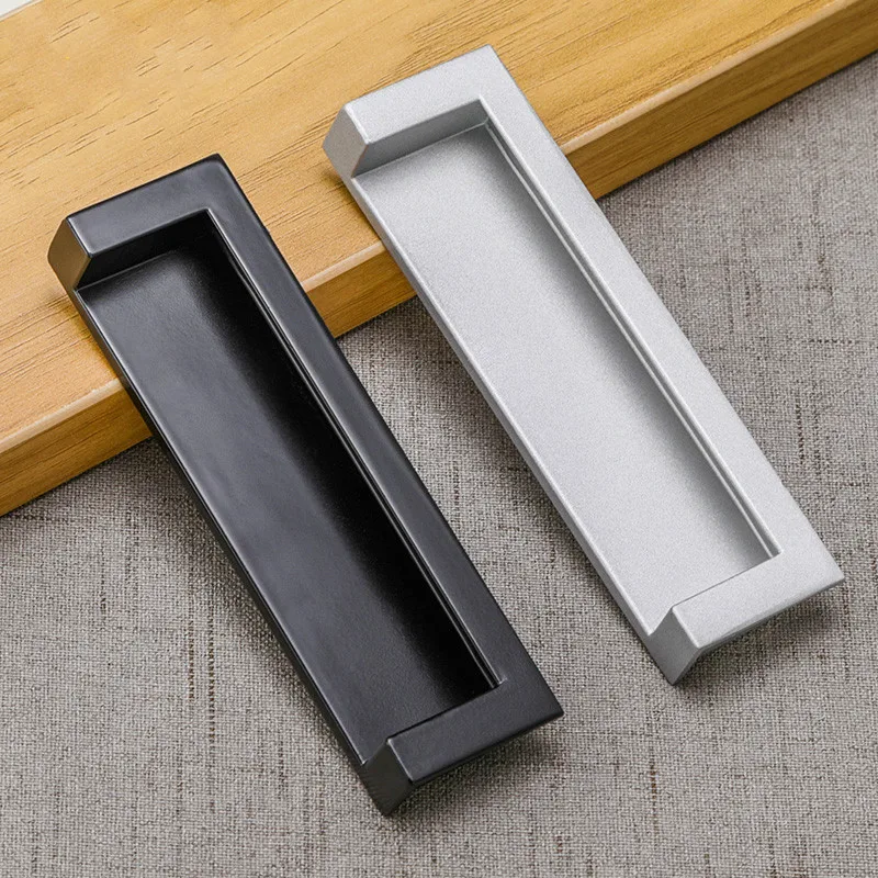 

Door Handles Modern and contracted black ambry buckle hand dark shake handshandle embedded cabinet door invisible hidden type ch