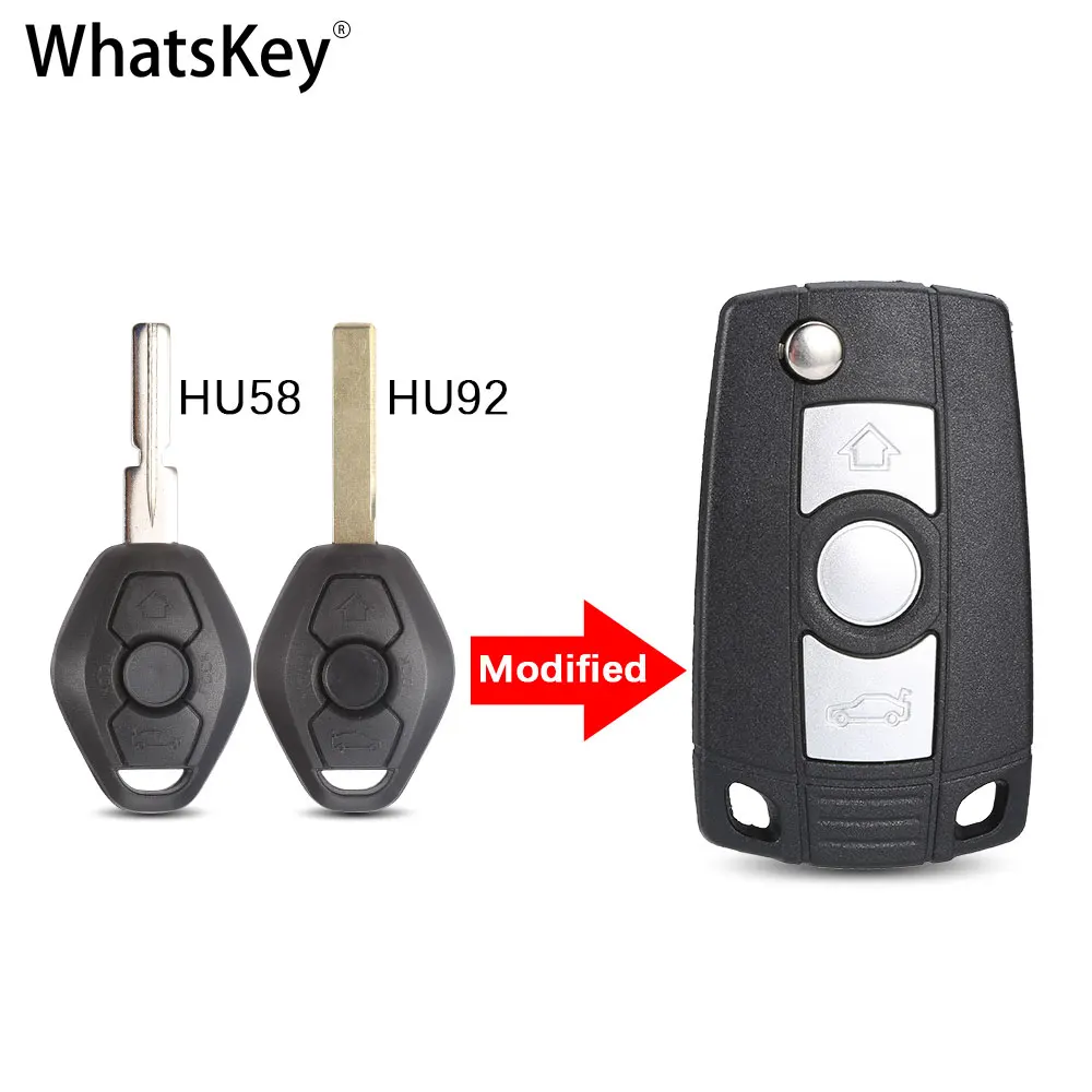 Modified Flip 3 Buttons Remote Key Shell For BMW Z3 Z4 X3 X5 46 E60 E83 E53 E36 E38 With HU58/HU92 Blade Case Folding Fob | Автомобили и