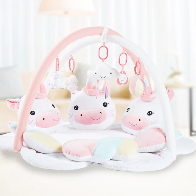 Plush Baby Gym Hout Toys Baby Play Gym Soft Unicorn Baby Rack Playmat