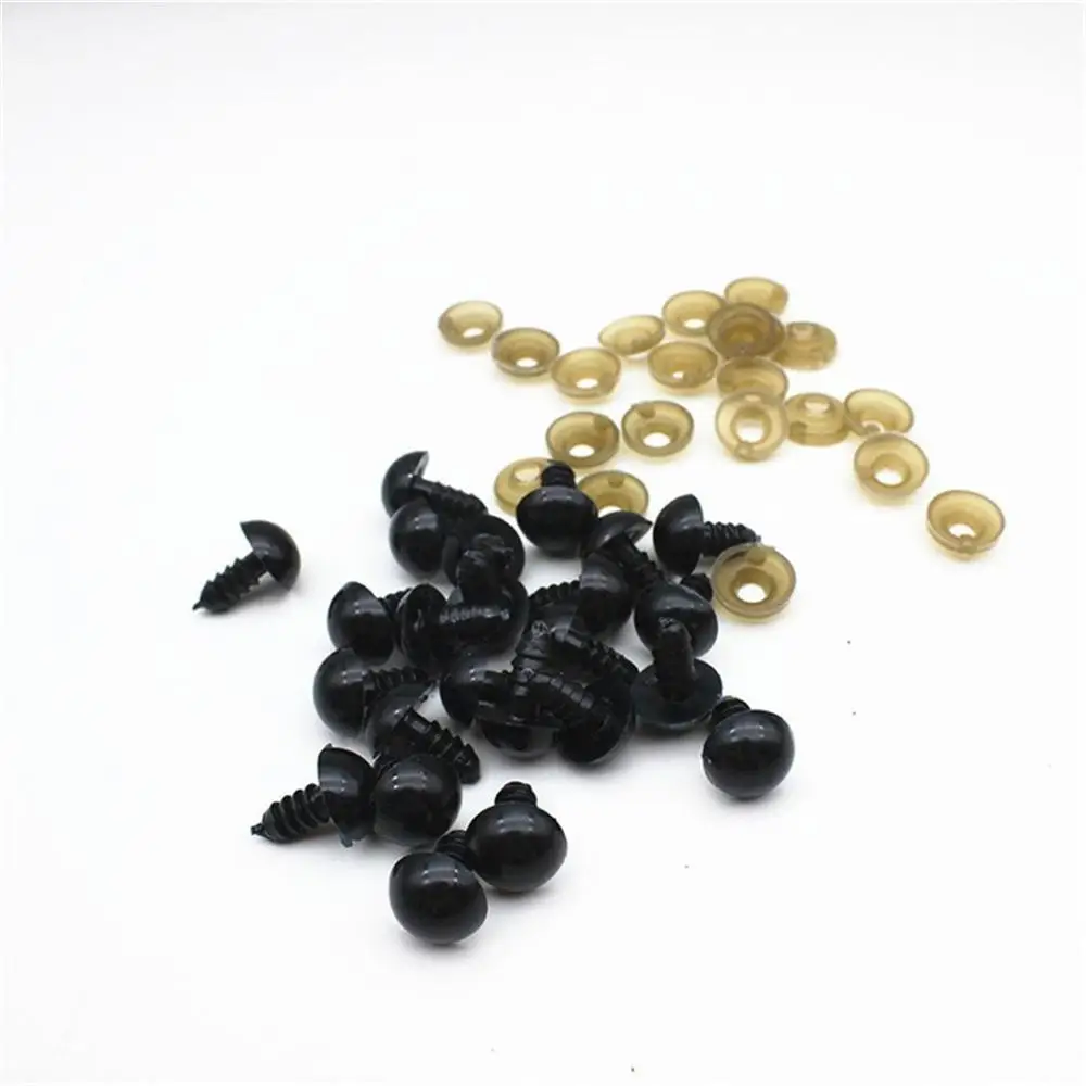 

100PCS Black Plastic Doll Eyes Safety Eyes For Teddy Bear Stuffed Toys DIY Dolls Toys Accessories Dolls Craft Eyes With Washer