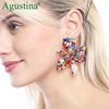 Agustina-boucles d'oreilles en acétate pour femmes, boucles d'oreilles fleur, pendentifs à la mode, bijoux pour filles, gouttes, pendentifs verts, Punk, noël ► Photo 2/6