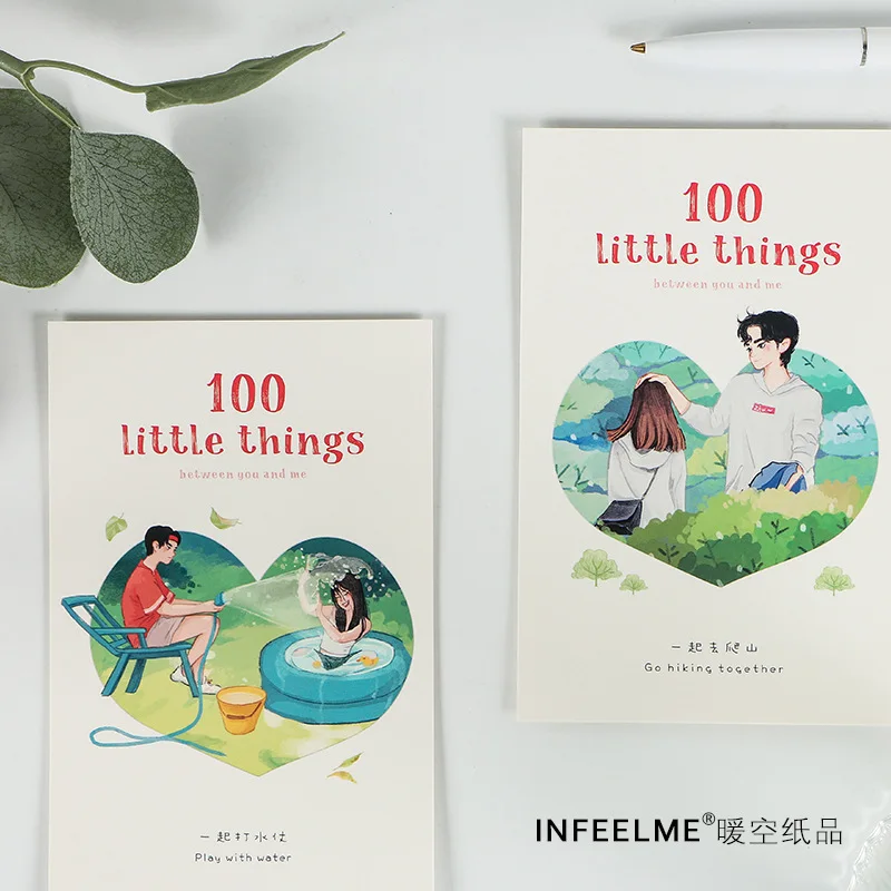 30 Pcs/Set 100 Little Things in Love Postcard DIY You and Me Greeting Card Message Card Birthday Gift