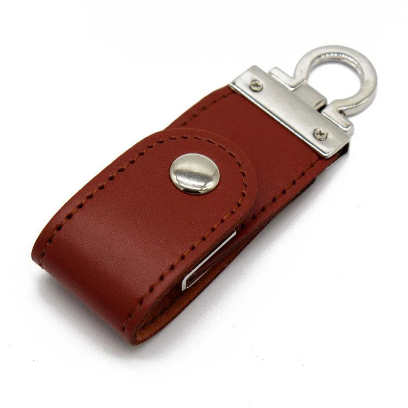 Лидер продаж кожаный флеш-накопитель usb memory stick U DISK pen drive usb creativo 4 Гб 8gb16гб 32 Гб 64 Гб 128 ГБ металлическая кожа - Цвет: brown