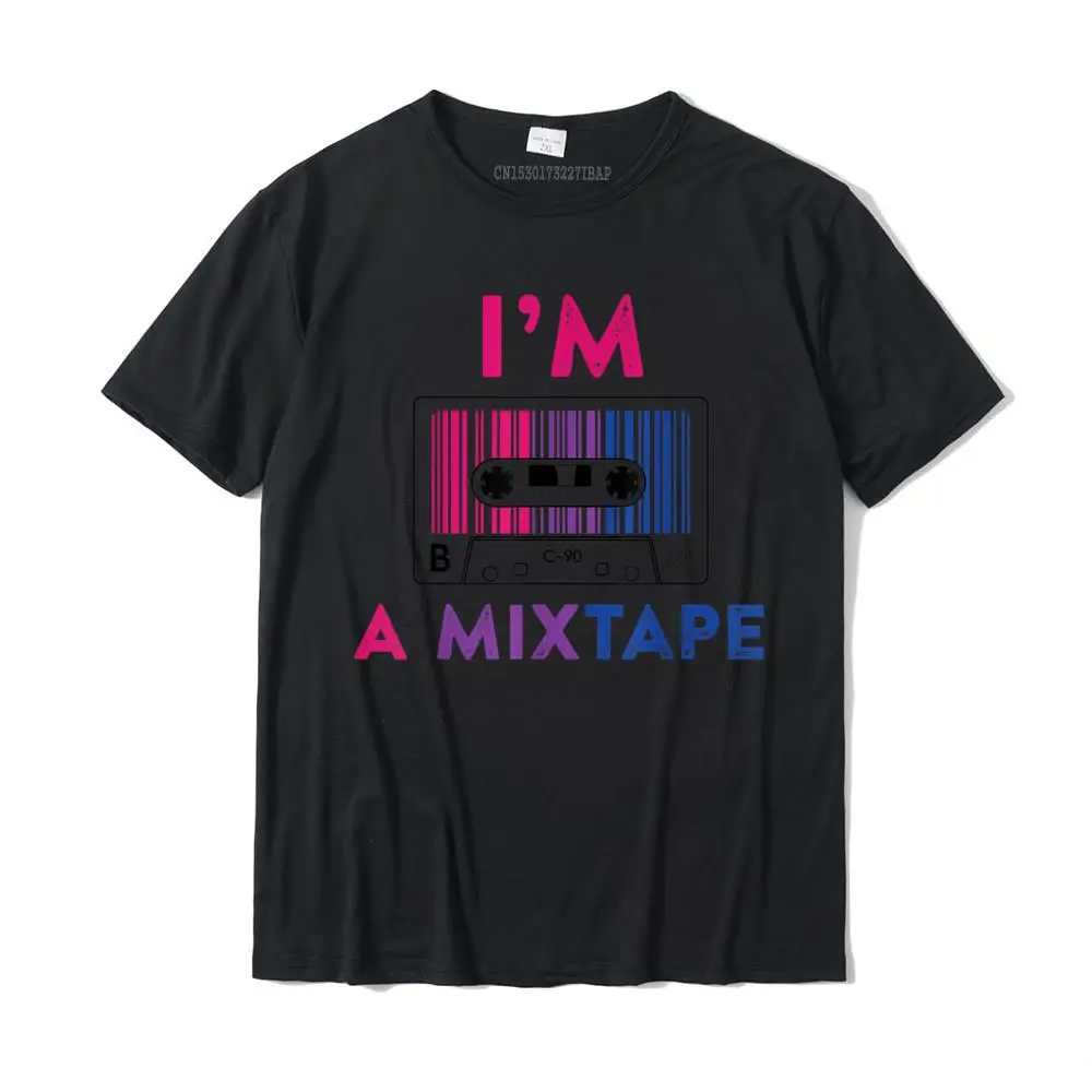 Casual T Shirt Graphic O Neck Fashionable Short Sleeve 100% Cotton Men T-Shirt Comics Tee Shirts Drop Shipping I'm a Mixtape Bisexual Pride LGBT T shirt Lesbian Gay Flag T-Shirt__32117 black
