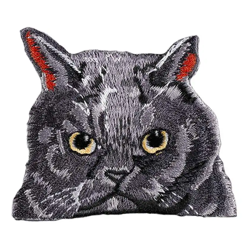 Cute Cat Iron On Patches for Clothing Animal of The Breach Embroidery Applique DIY Hat Coat Dress Pants Decoration Cloth Sticker - Цвет: E9