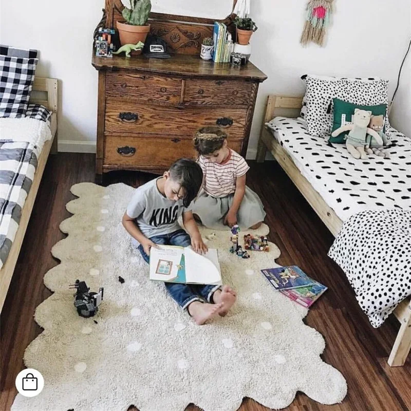 Скандинавское большое зеркало с форме печенья напольный коврик детский игровой коврик палатка детская комната с декоративным рисунком в горошек ковер