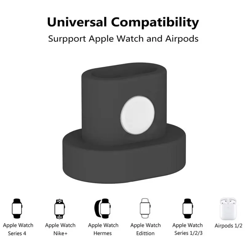 2 в 1 Силиконовая Подставка для зарядки держатель для Apple Watch для Airpod зарядная док-станция