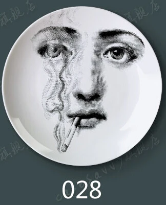 8 дюймов Креативный дизайн Fornasetti настенная декоративная тарелка Ретро Европейский Элегантный стиль кухонное украшение высококлассный дом - Цвет: 28
